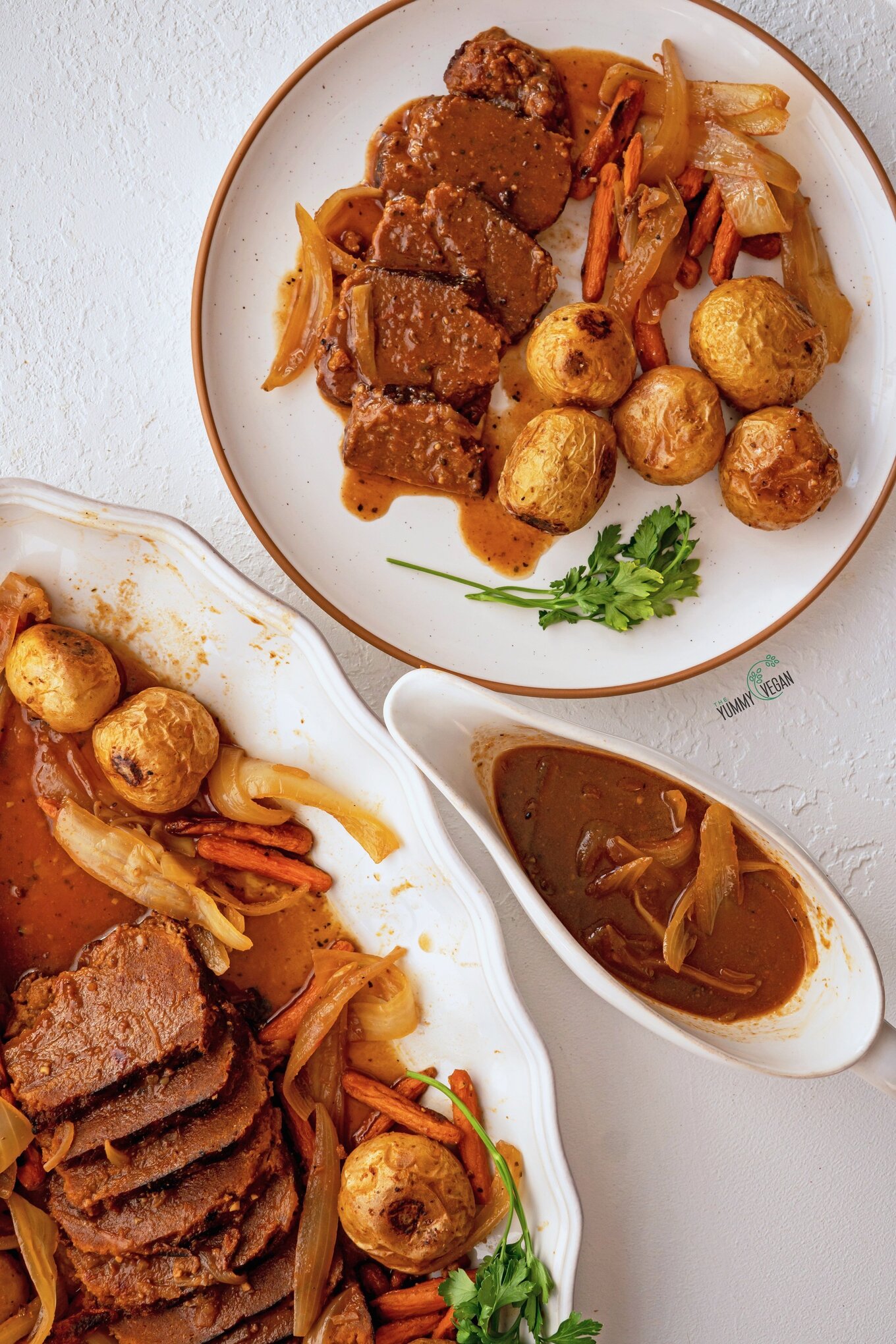 Jewish style vegan brisket