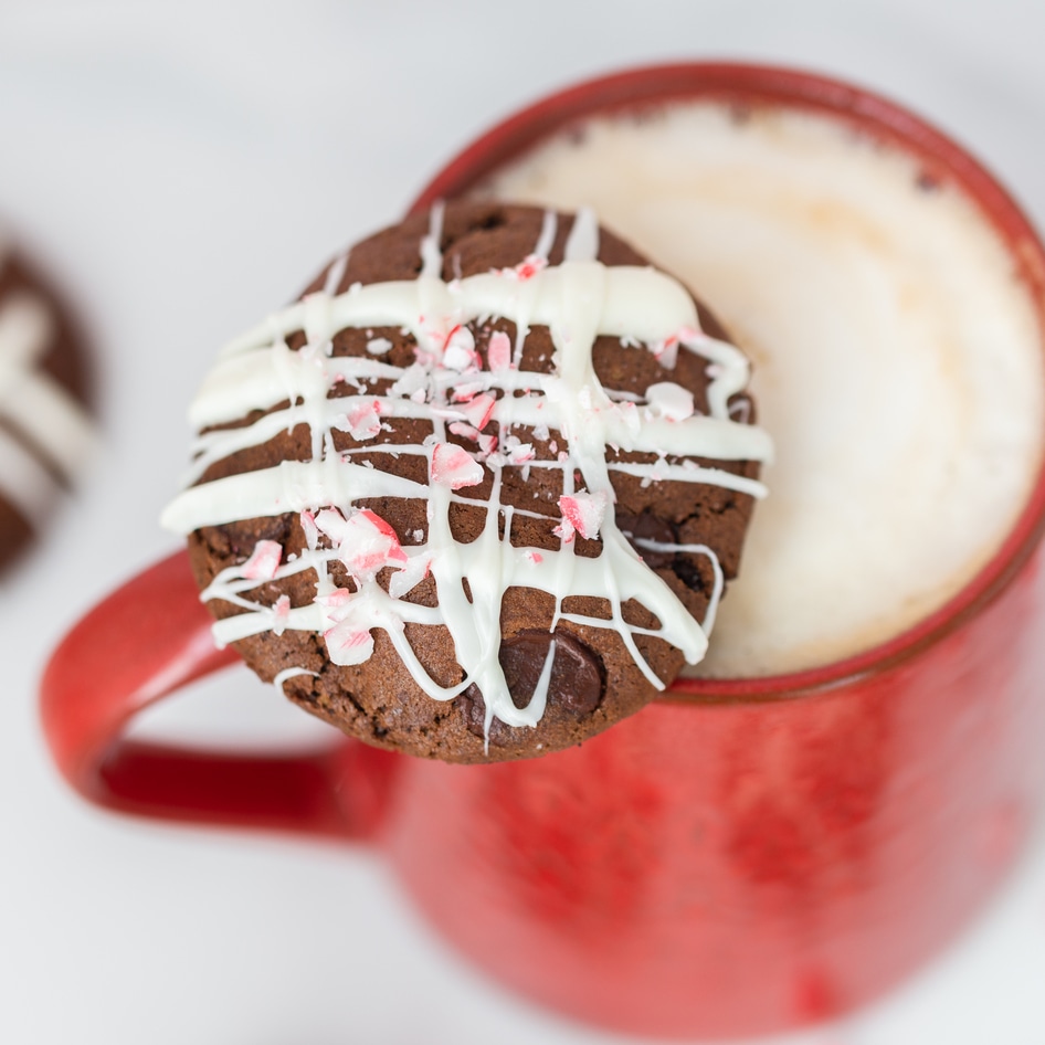 Vegan Peppermint Mocha Crunch Chocolate Chip Cookies
