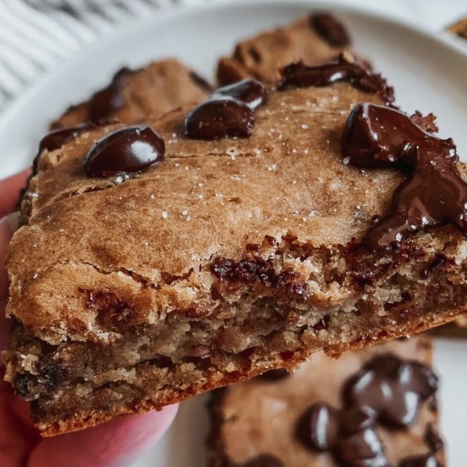Salted Chocolate Banana Bread Vegan Blondies