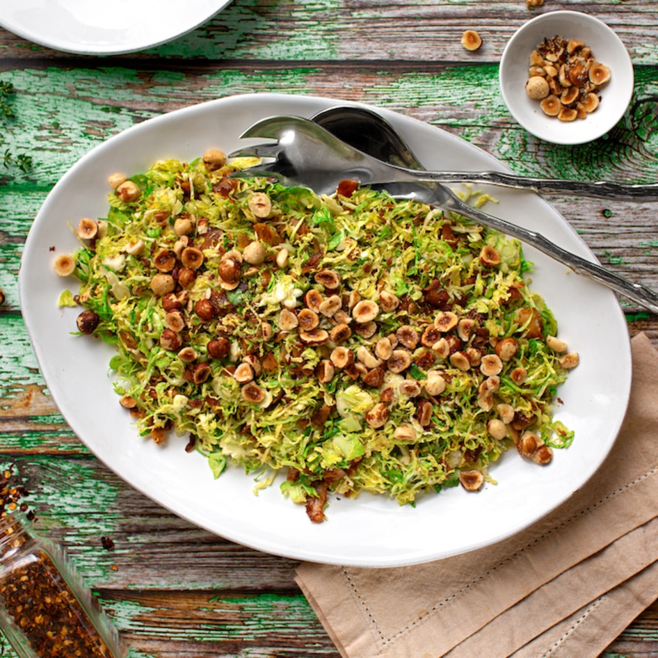 Warm Brussels Sprouts Salad With Coconut Bacon