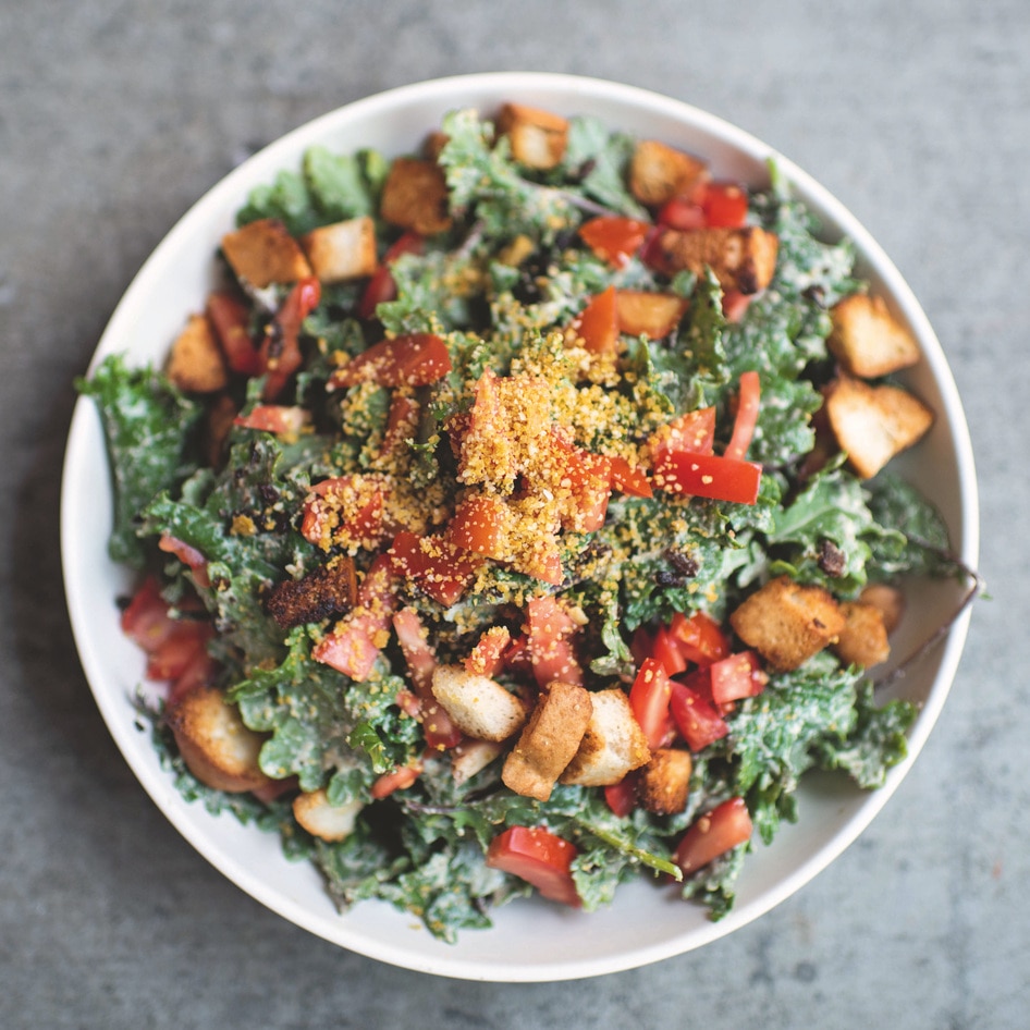 Tangy Vegan Farmhouse Caesar Salad