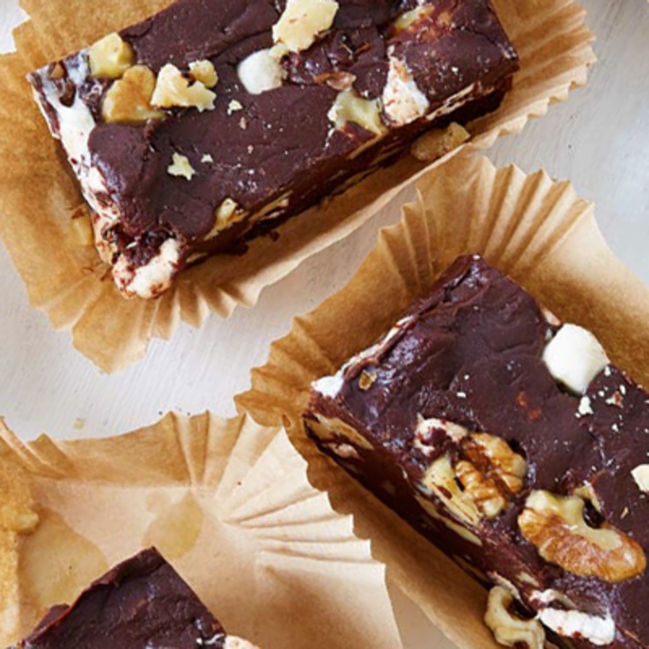 Easy Vegan Rocky Road Fudge