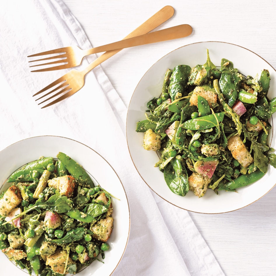 Spring Vegetable Panzanella Salad
