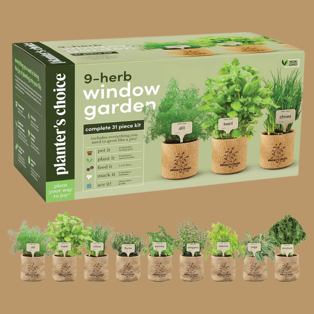 Planters' Choice 9 Herb Indoor Window Garden Kit