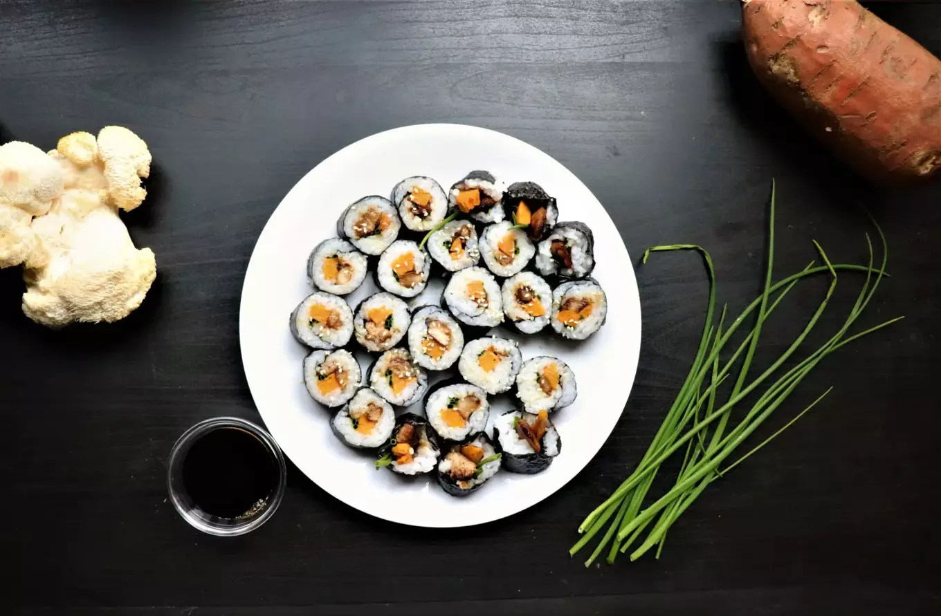 Vegan Lion’s Mane Mushroom Sushi